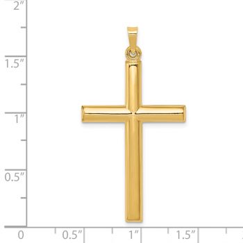 Men's Flat Back Rounded Cross Pendant in 14K Gold 4