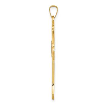 Men's Fleur de Lis Cross Pendant in 14K Solid Gold 2