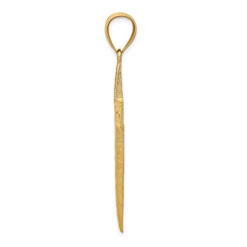 Men's Large 14K Gold Diamond-Cut Cross Pendant 2