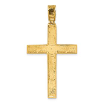 Men's Large Diamond-Cut Cross Pendant in 14K Gold 3