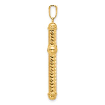 Large 14K Gold Polished Diamond-Cut Cross Pendant for Men 2