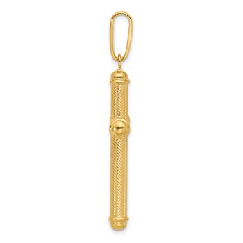 Men's Large Polished Textured Cross Pendant in 14K Gold 2