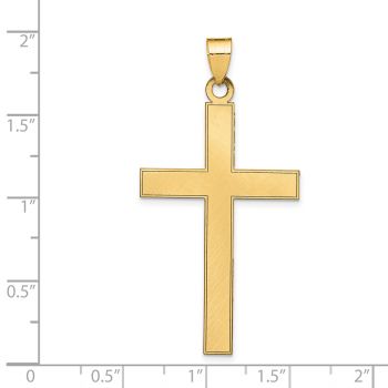 Men's Large Satin Brushed Florentine Cross Pendant in 14K Gold 4