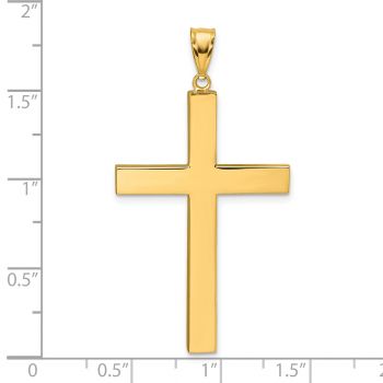 Men's Large 14K Gold Thick Cross Pendant 4