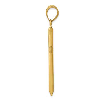Men's Large Tube Cross Pendant in 14K Gold 2