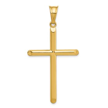 Men's Large Tube Cross Pendant in 14K Gold 3