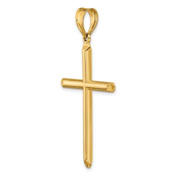 Men's Large Tube Cross Pendant in 14K Gold 4