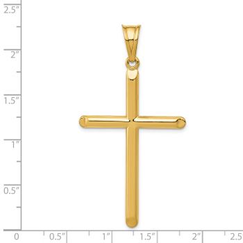 Men's Large Tube Cross Pendant in 14K Gold 5