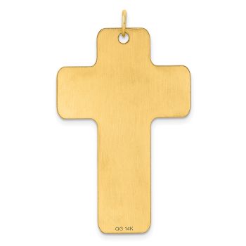 Large 14K Gold Wide Plain Cross Pendant for Men 3