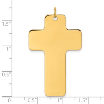Large 14K Gold Wide Plain Cross Pendant for Men 4