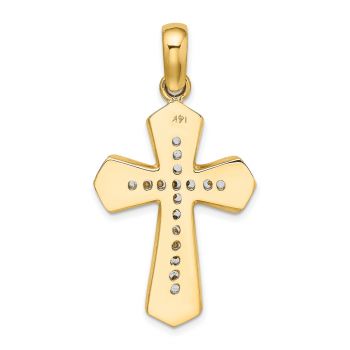 Men's Layered Shield Cross Pendant in 14K Two-Tone Gold 3