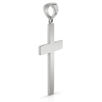 Medium Platinum Plain Cross Pendant for Men 3
