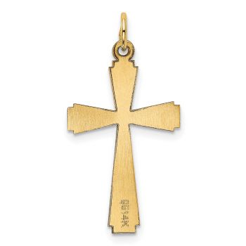 Men's Flat Modern Latin Cross Pendant in 14K Gold 3