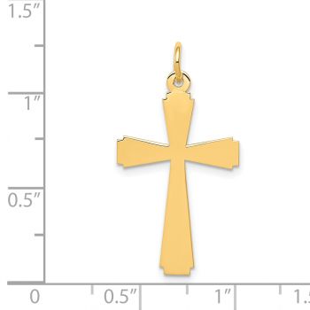Men's Flat Modern Latin Cross Pendant in 14K Gold 4