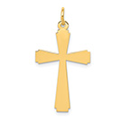 Men's Flat Modern Latin Cross Pendant in 14K Gold