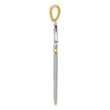 Modern 14K Two-Tone Gold Open Cross Pendant for Men 2