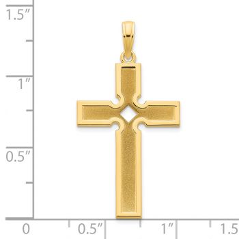 Men's Modern Satin Celtic Cross Pendant in 14K Gold 2
