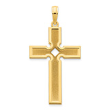Men's Modern Satin Celtic Cross Pendant in 14K Gold