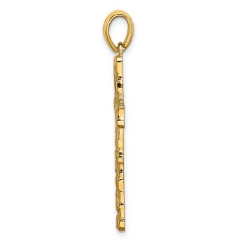 Men's 14K Gold Nugget Cross Pendant 2