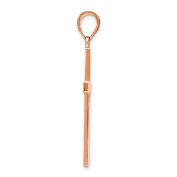 14K Rose Gold Men's Plain Cross Pendant 2