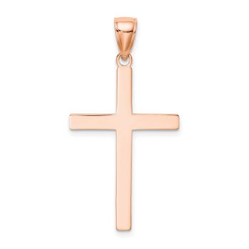 14K Rose Gold Men's Plain Cross Pendant 3
