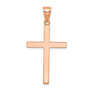 14K Rose Gold Men's Plain Cross Pendant