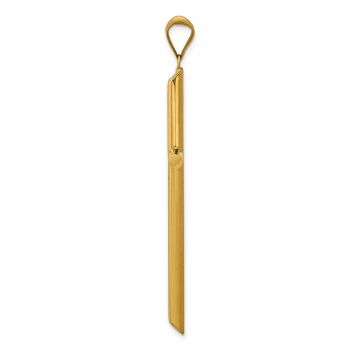 Men's Large 14K Gold Polished Tube Cross Pendant 2