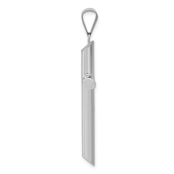 Plain Polished Tube Cross Pendant for Men in 14K White Gold 2