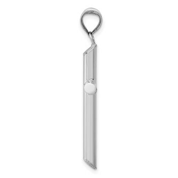 Men's Plain Tube Cross Pendant in 14K White Gold 2