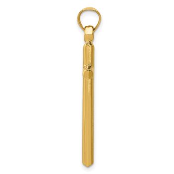 14K Gold Polished Tube Cross Pendant for Men 2