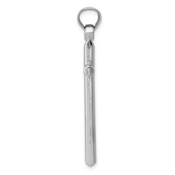 Men's Plain Polished Tube Cross Pendant in 14K White Gold 2