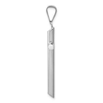 Men's Polished Tube Cross Pendant in 14K White Gold 2