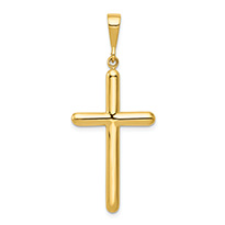 Men's Round Cross Pendant in 14K Solid Gold