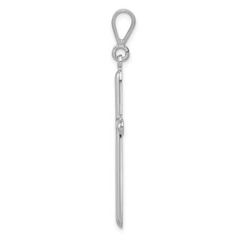 14K White Gold Round Cross Pendant for Men 2