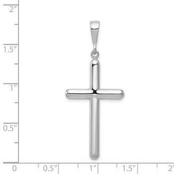 14K White Gold Round Cross Pendant for Men 3