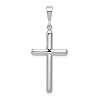 14K White Gold Round Cross Pendant for Men