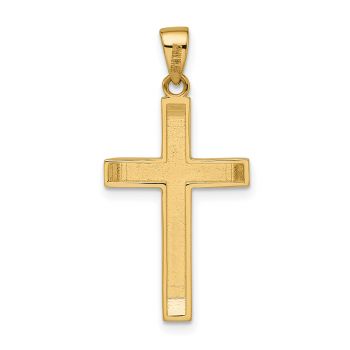 Men's Brushed Bevel Cross Pendant in 14K Gold 3