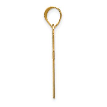 Men's Small Satin Textured Cross Pendant in 14K Gold 2