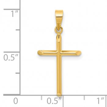 Men's Small Beveled Tube Cross Pendant in 14K Gold 4