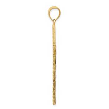 14K Gold Textured Diamond-Cut Men's Cross within Cross Pendant 2