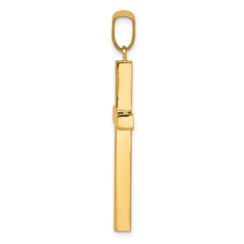 14K Gold Thick Plain Cross Pendant for Men 2