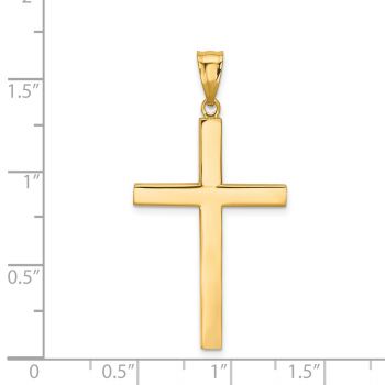 14K Gold Thick Plain Cross Pendant for Men 3