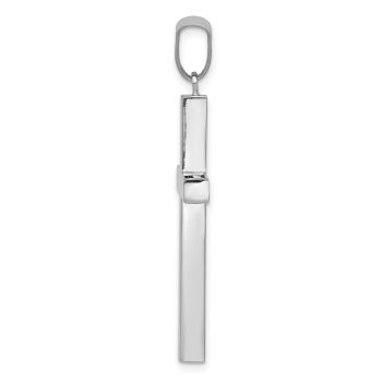 Men's Plain Thick Cross Pendant in 14K White Gold 2