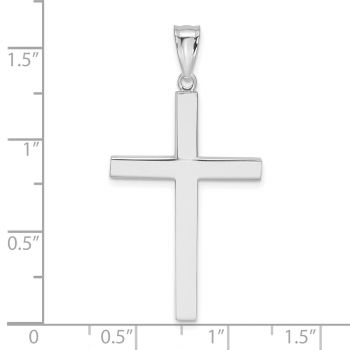 Men's Plain Thick Cross Pendant in 14K White Gold 3