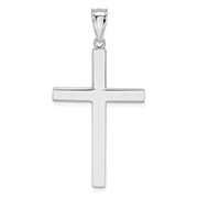 Men's Plain Thick Cross Pendant in 14K White Gold