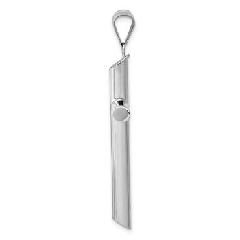 Men's Thick Polished Tube Cross Pendant in 14K White Gold 2