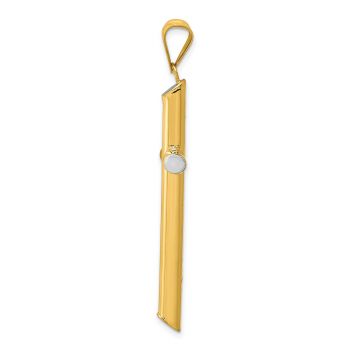 Men's Tube Cross Pendant in 14K Two-Tone Gold 2