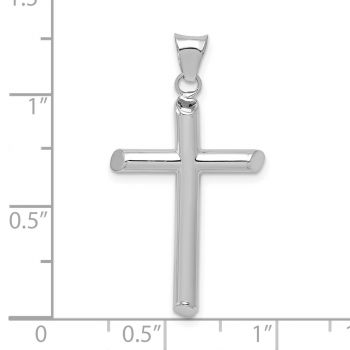 Men's Tube Cross Pendant in 14K White Gold 2