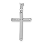 Men's Tube Cross Pendant in 14K White Gold
