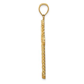 Men's Twisted Diamond-Cut Cross Pendant in 14K Gold 2